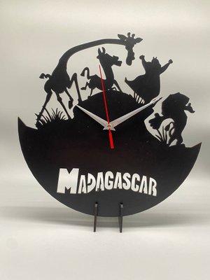 Настінний Декоративний Механічний Дизайнерський годинник Мадагаскар / Madagascar з ХДФ Ч014 фото
