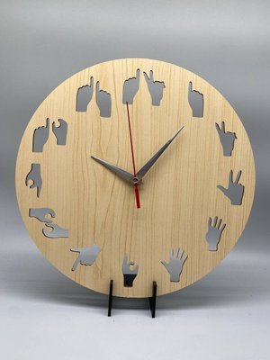 Настінний Декоративний Механічний Дизайнерський годинник Пальці/Руки з ХДФ Ч006 фото