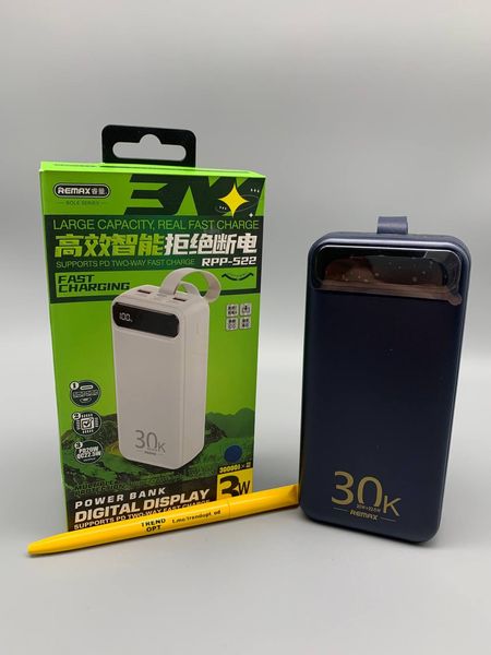 Портативна мобільна батарея Powerbank REMAX RPP-522 30000mAh 22.5W PB014 фото