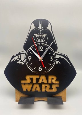 Настінний Декоративний Механічний Годинник Star Wars / Зоряні Війни Дарт Вейдер з ХДФ Ч002 фото