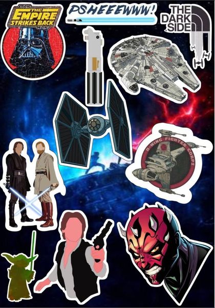 Наклейки Стикеры А5 самоклеющаяся бумага фильм "Star Wars / Звездные войны" стикеры набор Н075 фото