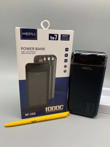 Портативная мобильная батарея Powerbank HEPU HP205 10 000mAh с набором зарядных кабелей PB023 фото