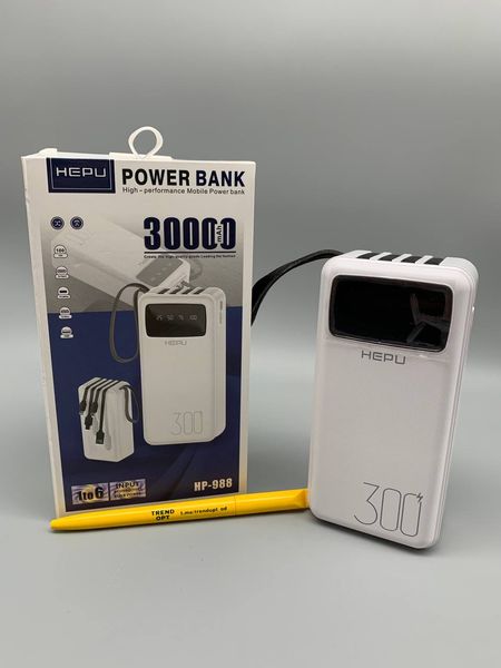 Портативная мобильная батарея Powerbank HEPU HP988 30 000mAh з набором зарядних шнурів PB025 фото