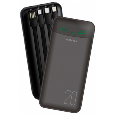 Портативная мобильная батарея Powerbank HEPU HP206 20 000mAh с набором зарядных кабелей PB028 фото
