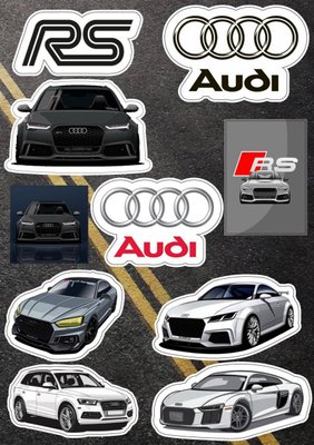 Наклейки авто Стикеры А5 самоклеющаяся бумага "Ауди РС/ Audi RS " стикеры набор Н114 фото