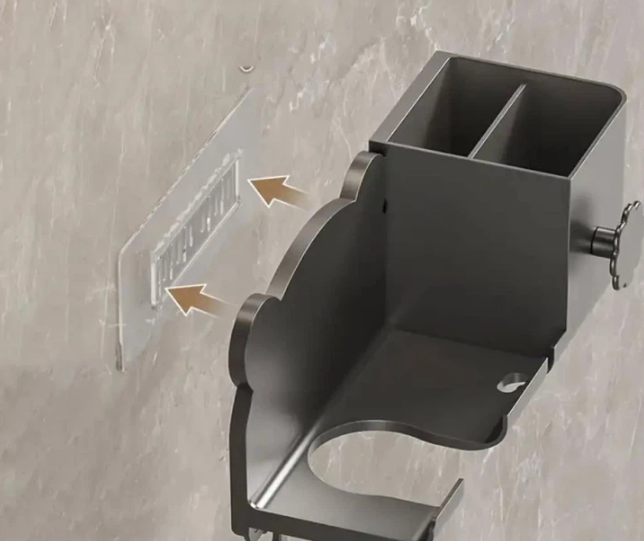 Настенный держатель для фена с органайзером Storage Shelf 001984 фото