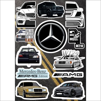 Наклейки Стикеры А5 самоклеющаяся бумага "Mersedes-Benz AMG Edition ( Мерседес бенз )" стикеры набор Н055 фото