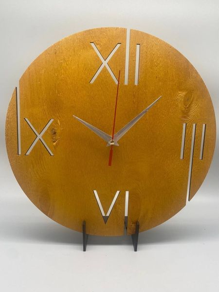 Настенные Декоративные Механические Дизайнерские часы Римские цифры светлое дерево с фанеры Ч026 фото