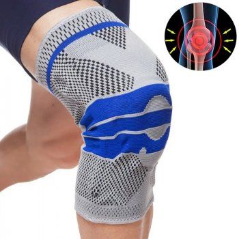 Синій еластичний бандаж для колінного суглоба Knee Support 000404 фото