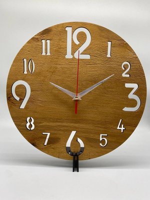 Настінний Декоративний Механічний Дизайнерський годинник Класичні цифри з фанери Ч024 фото